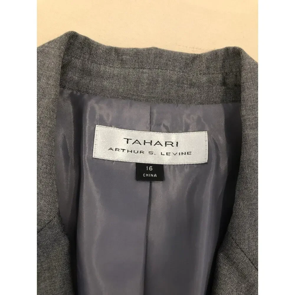 Tahari Arthur S Levine Women Jacket One Button Front Office Siren Preppy‎ Sz 16